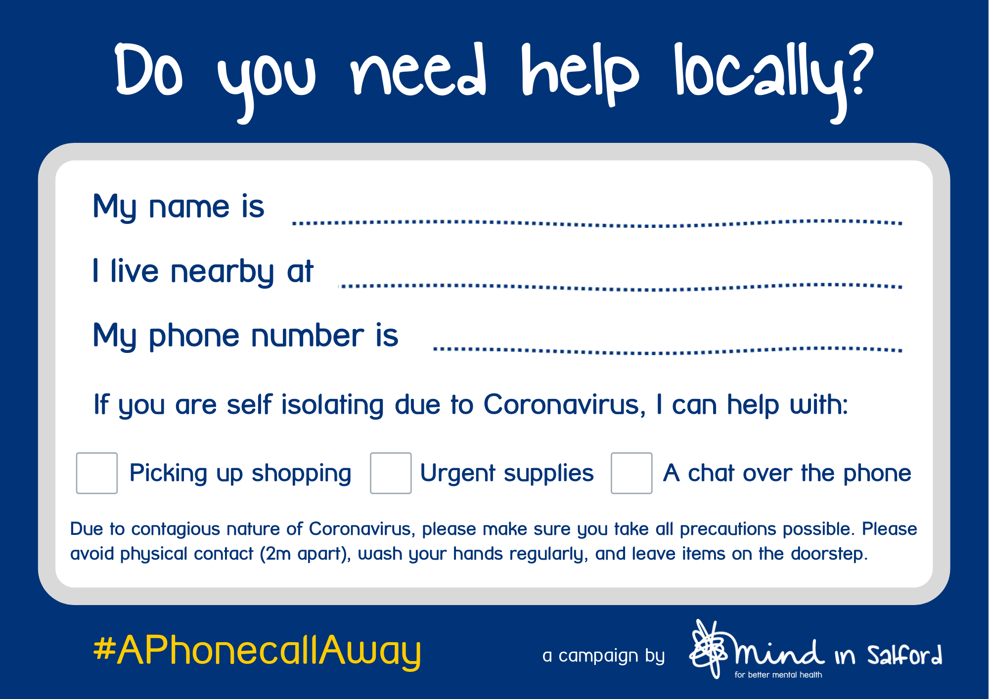 #APhonecallAway Help Flyer (Image version)